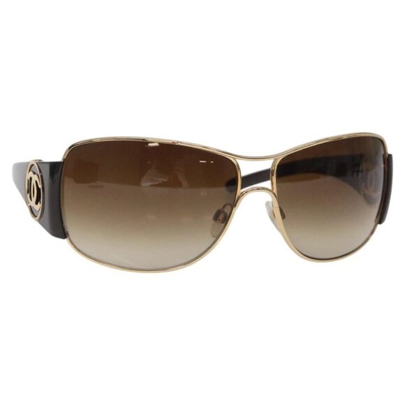 CHANEL COCO Mark Sunglasses metal Gold CC - Picture 1 of 13